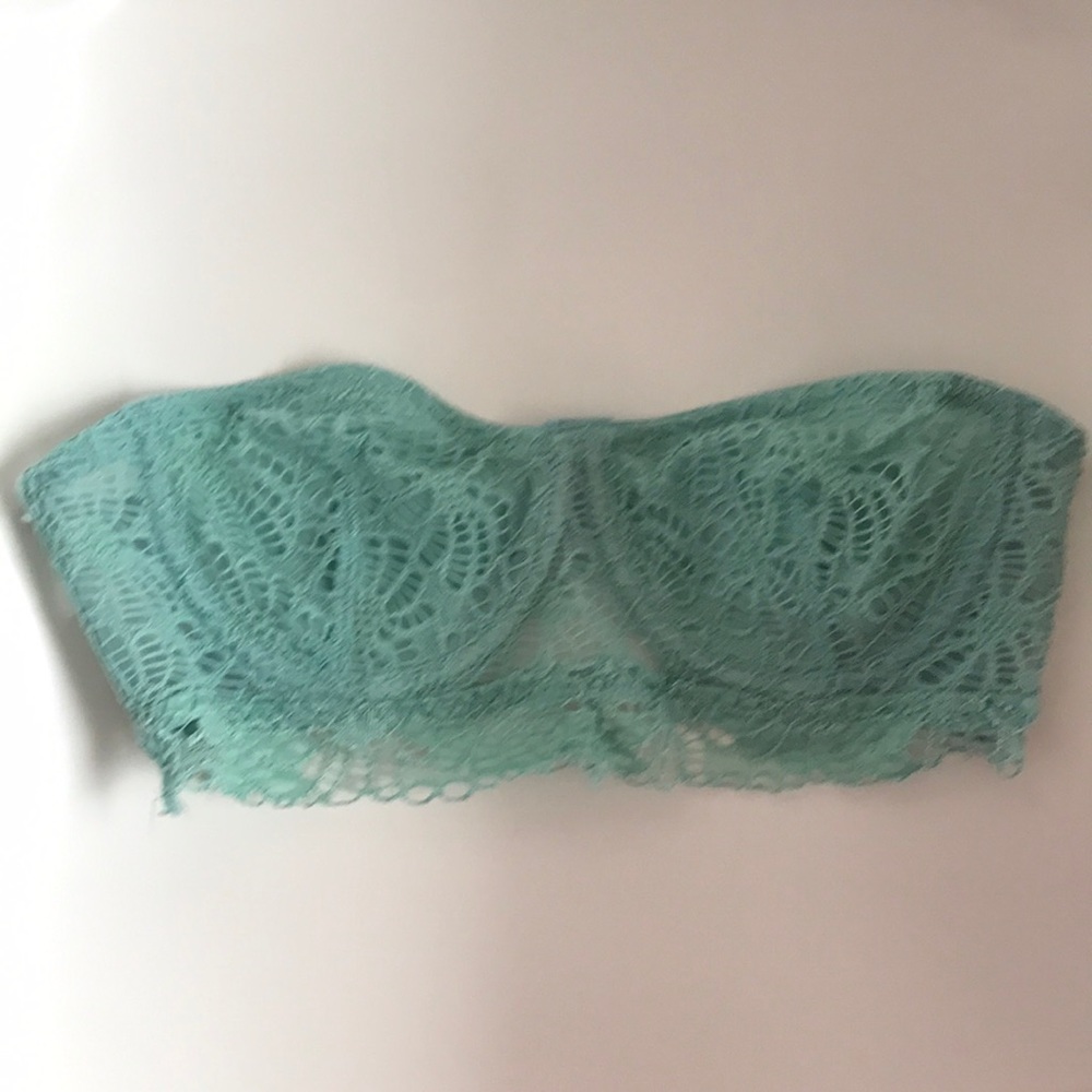 Teal Lace Strapless Bralette